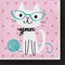 Pink Cat Party Napkins – Cute & Stylish for Birthday Celebrations, 16-Pack, 6.5"x6.5